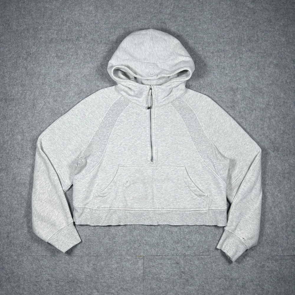 Lululemon Hoodie Womens M/L Grey Scuba Oversized Half-Zip Athleisure Fleece